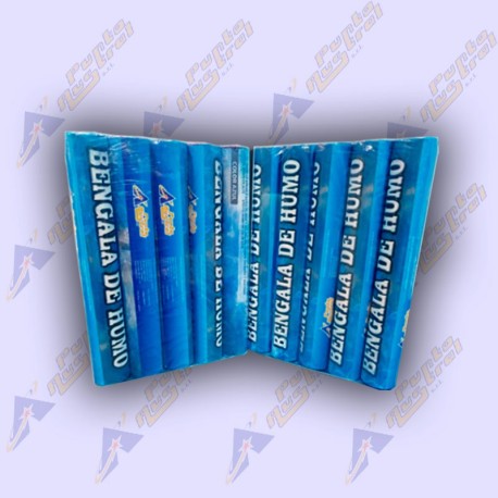 Bengala Humo De Cancha Fumigeno X5 (Azul)